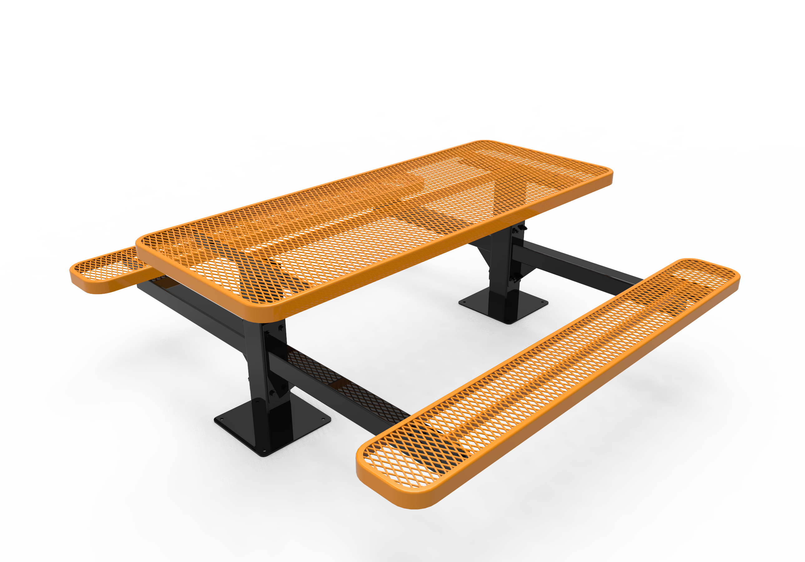 MyTCoat 6 Foot Rectangular Double Pedestal Table, Expanded Metal, Surface Mount SKU TRT06