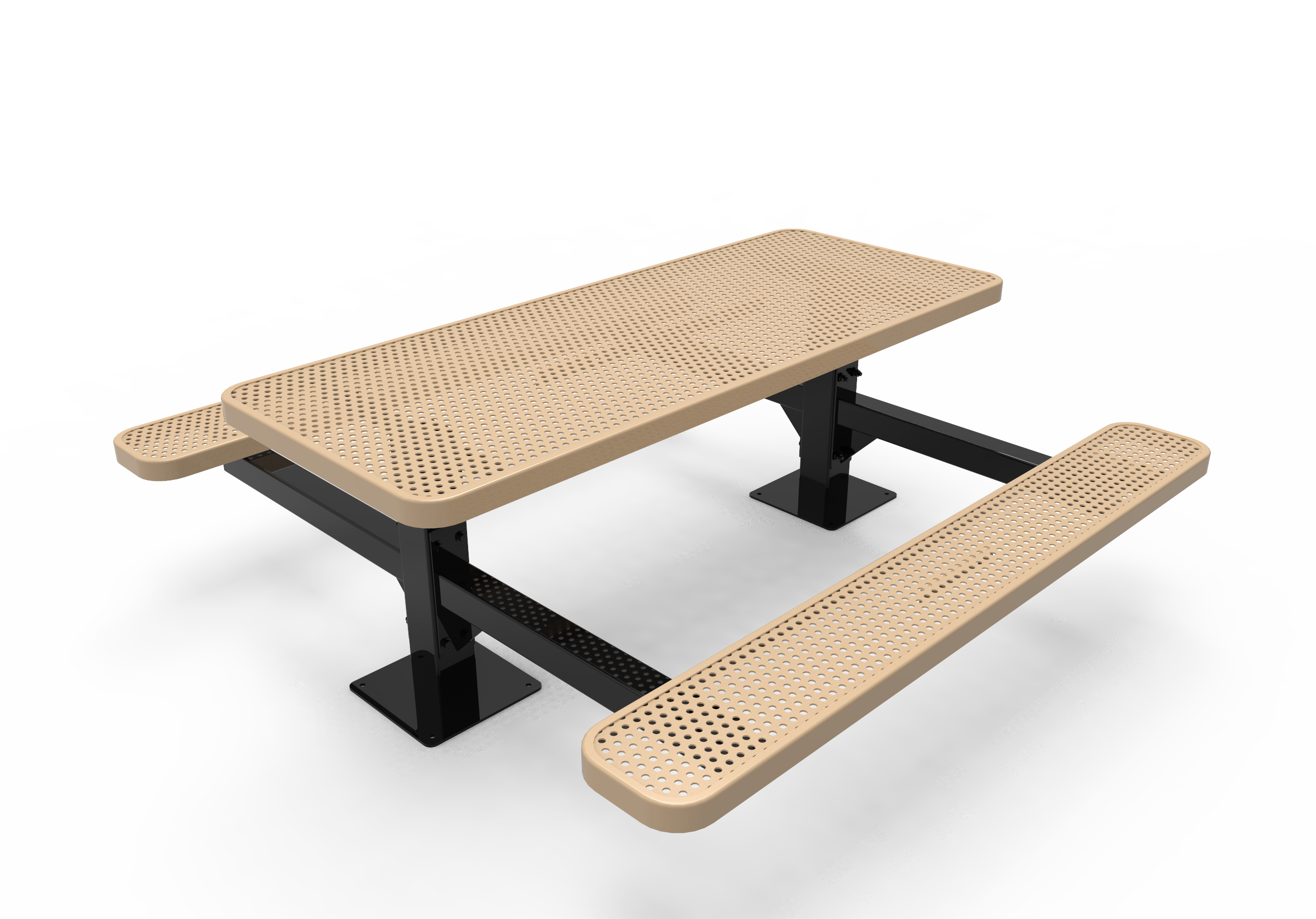 MyTCoat 6’ Rectangular Double Pedestal Table, Punched Steel SKU TRT06