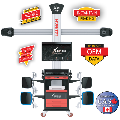 Launch Tech USA X881 Pro Mobile 3D Wheel Aligner SKU 702020046