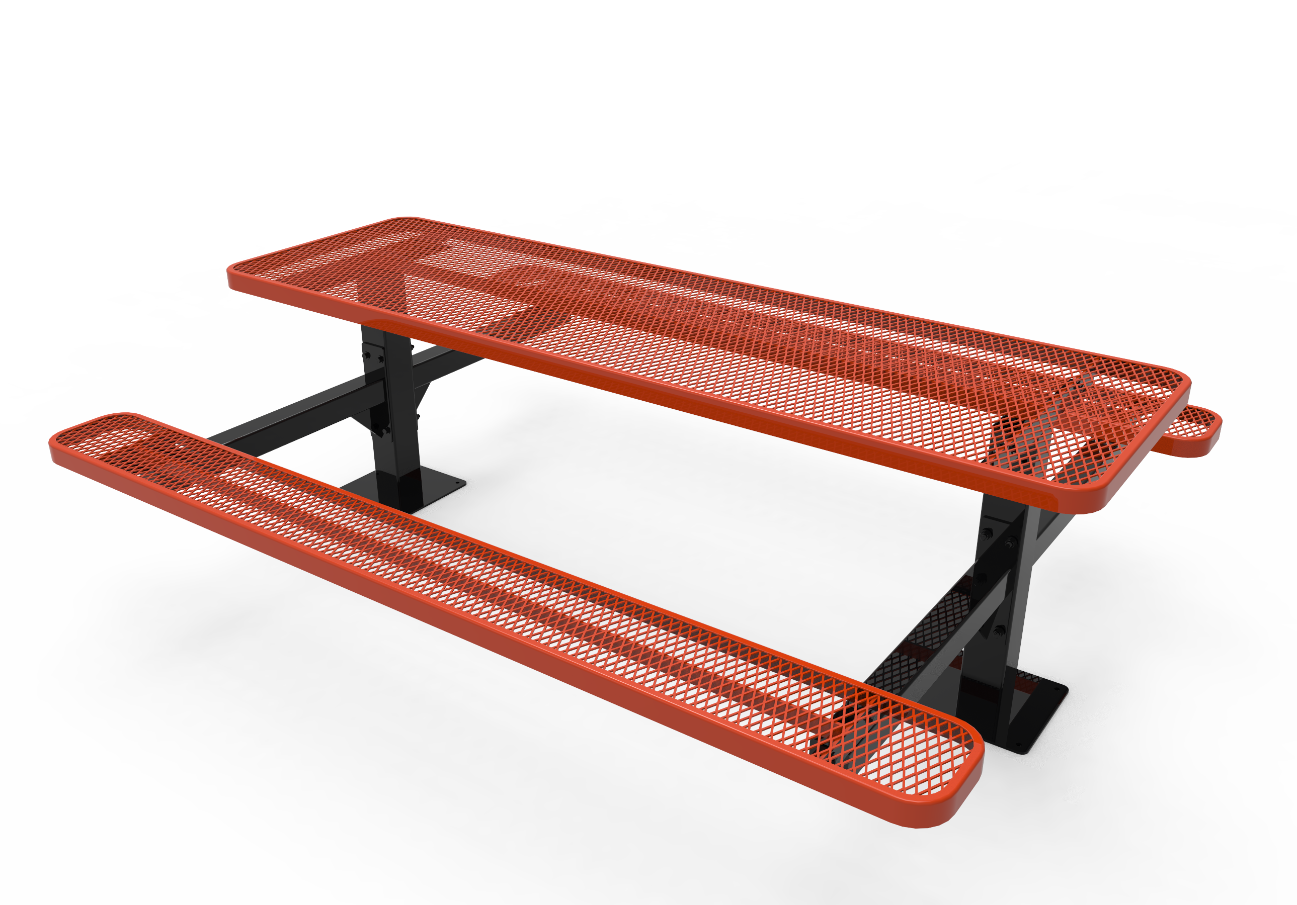 MyTCoat 8 Foot Rectangular Double Pedestal Table, Expanded Metal, Surface Mount SKU TRT08