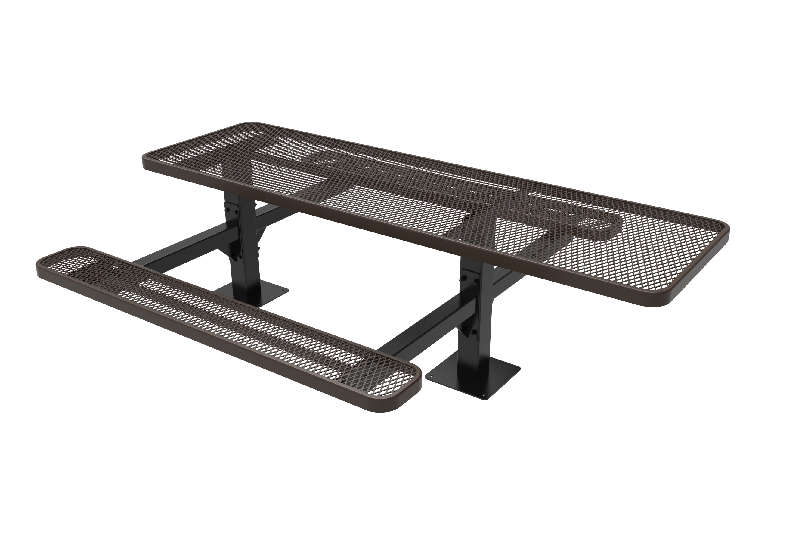 MyTCoat 8 Foot Rectangular Double Pedestal Table, Expanded Metal, Surface Mount SKU TRT08
