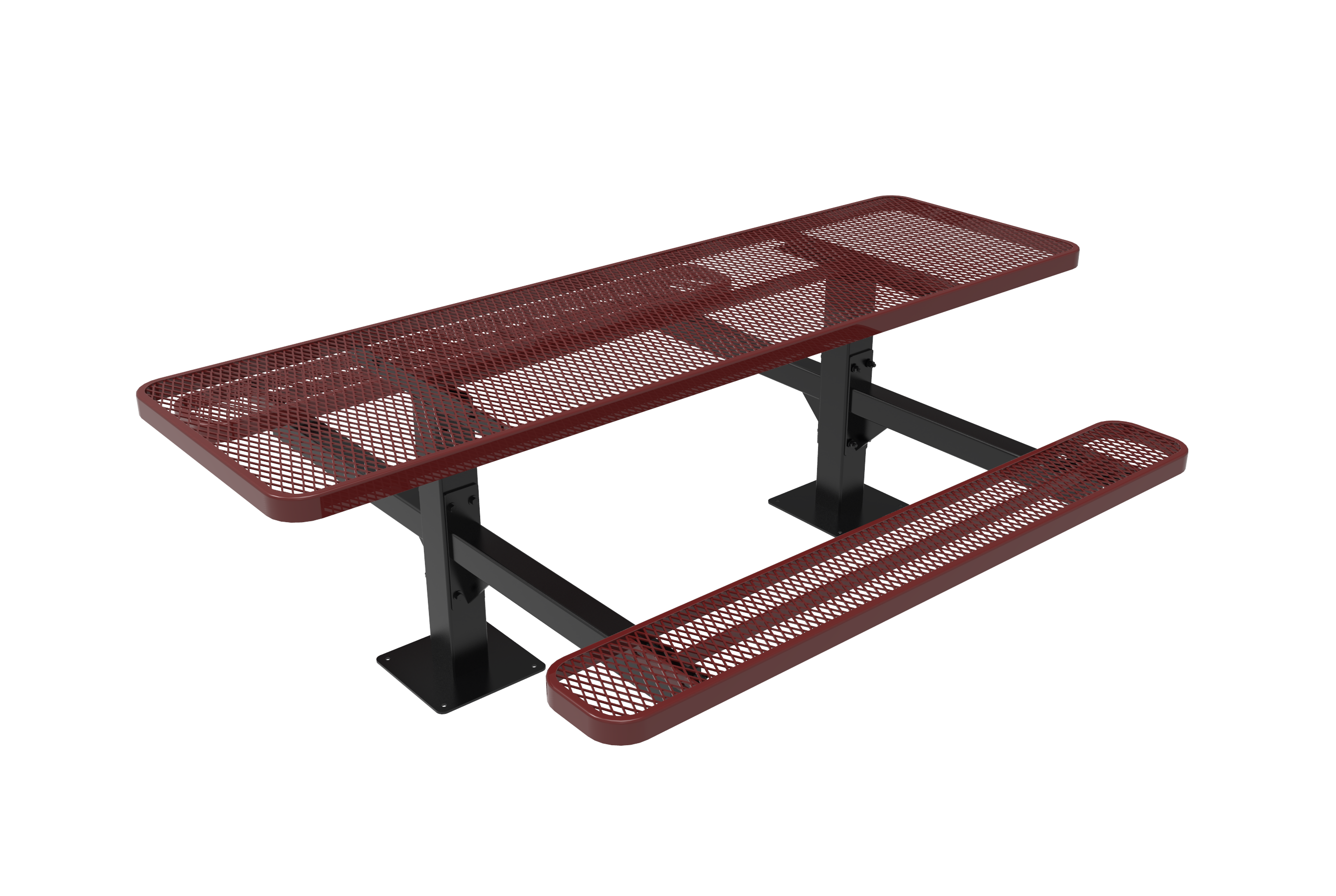 MyTCoat 8 Foot Rectangular Double Pedestal Table, Expanded Metal, Surface Mount SKU TRT08