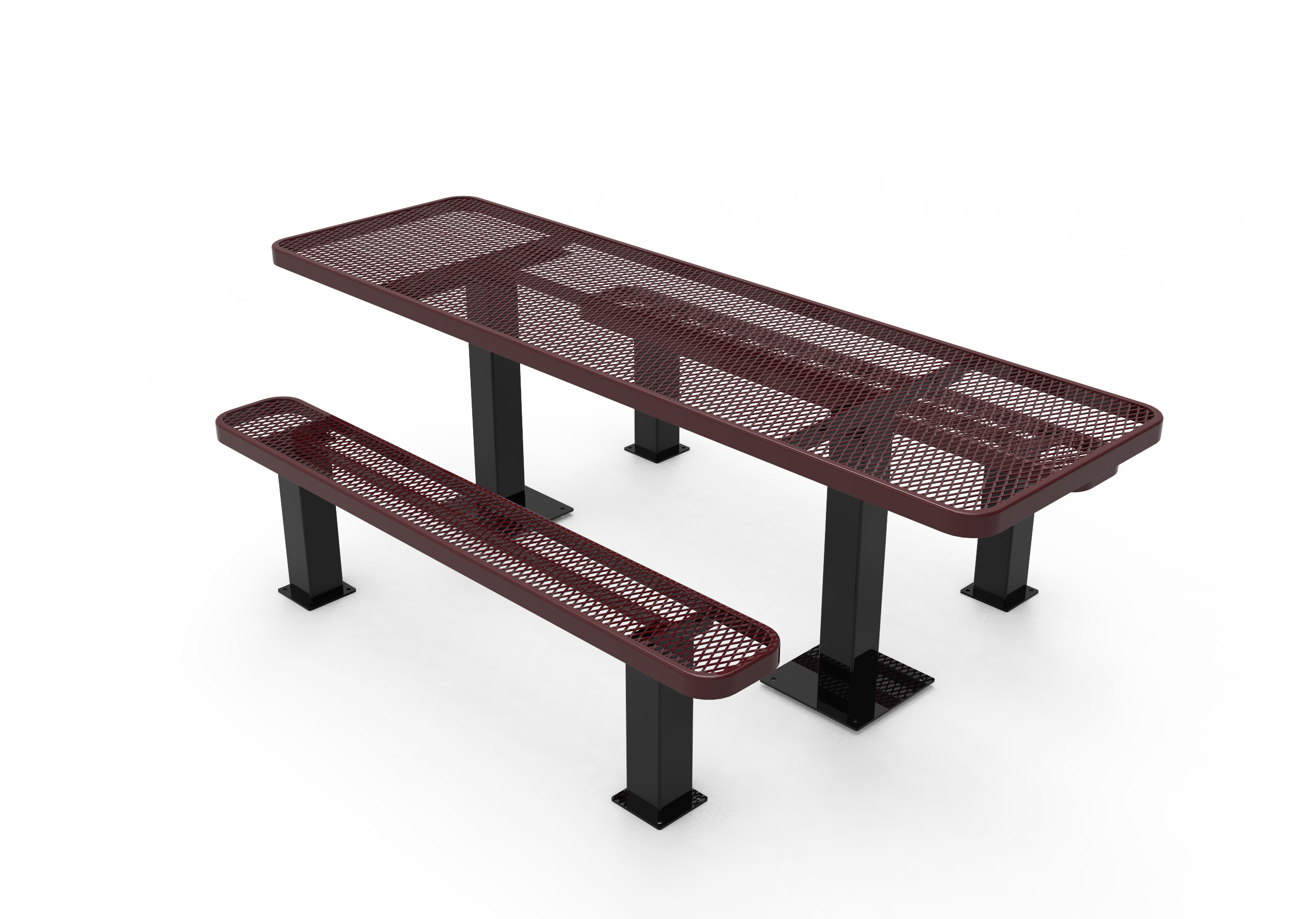 MyTCoat 8 Foot Independent Pedestal Table, Expanded Metal, Surface Mount SKU TRT08