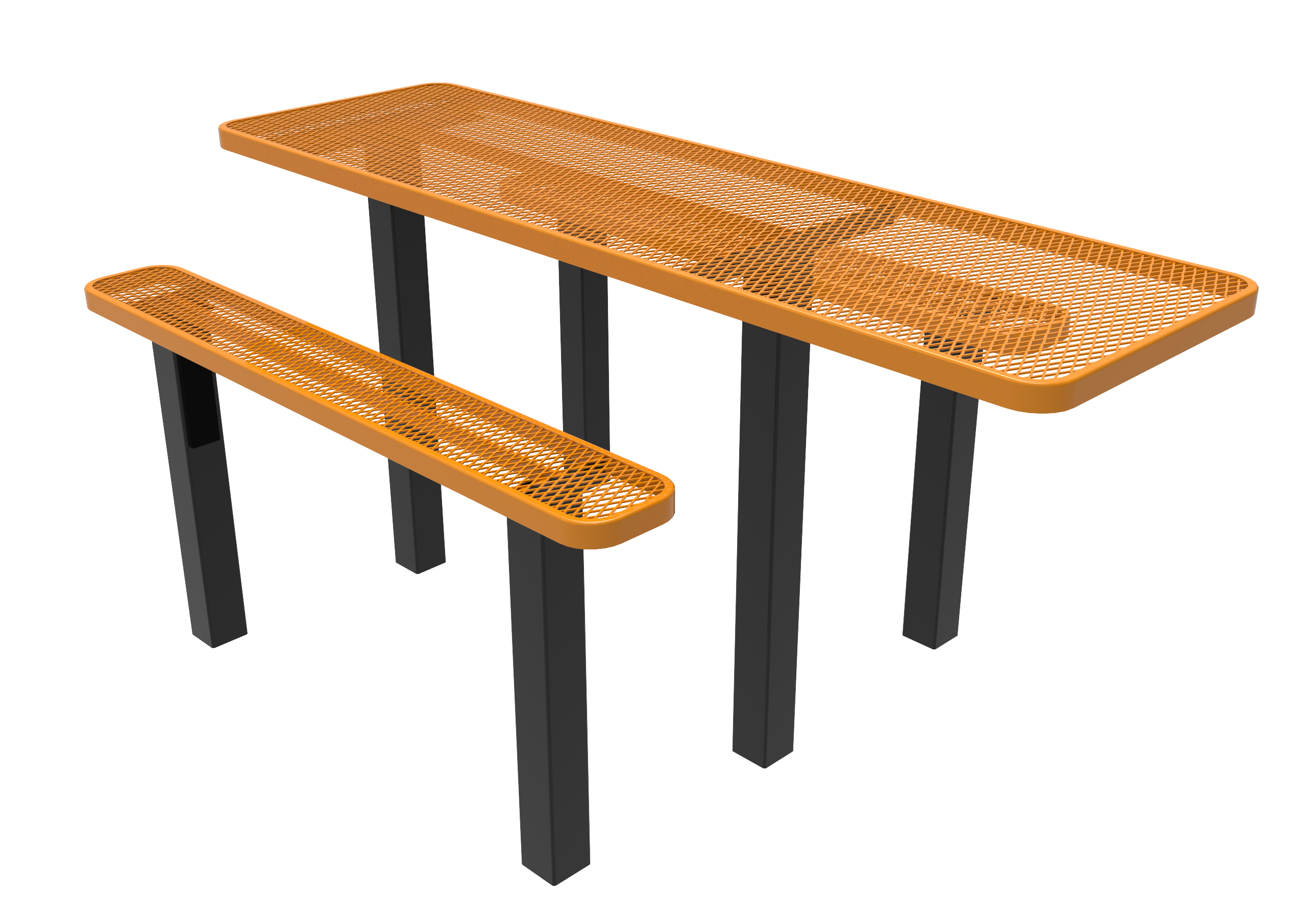 MyTCoat 8 Foot Independent Pedestal Table, Expanded Metal, Inground Mount SKU TRT08