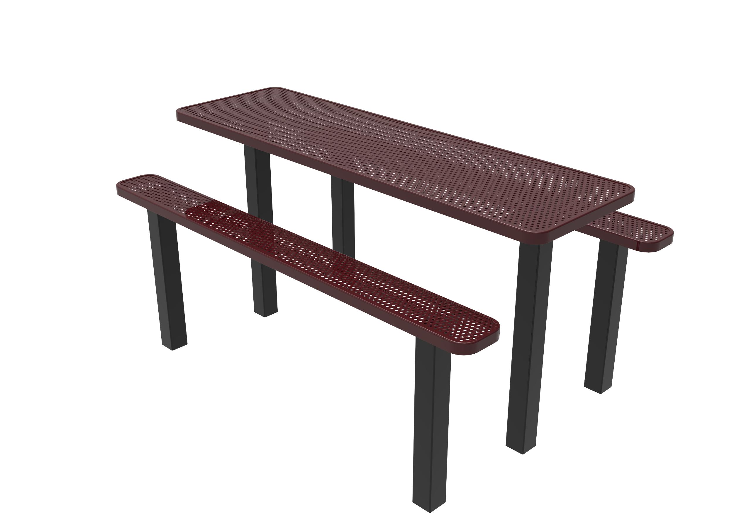 MyTCoat 8’ Independent Pedestal Table, Punched Steel, Inground Mount SKU TRT08