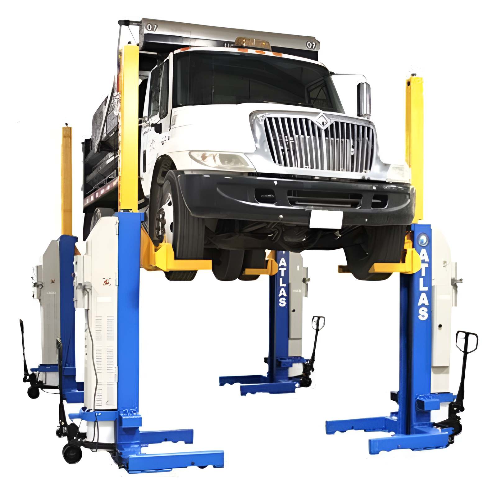 Atlas 18,500lb Mobile Column Lift, 4 Units, 24v Battery w/ Cable Communication, ALI Certified SKU ATEML-4034BC