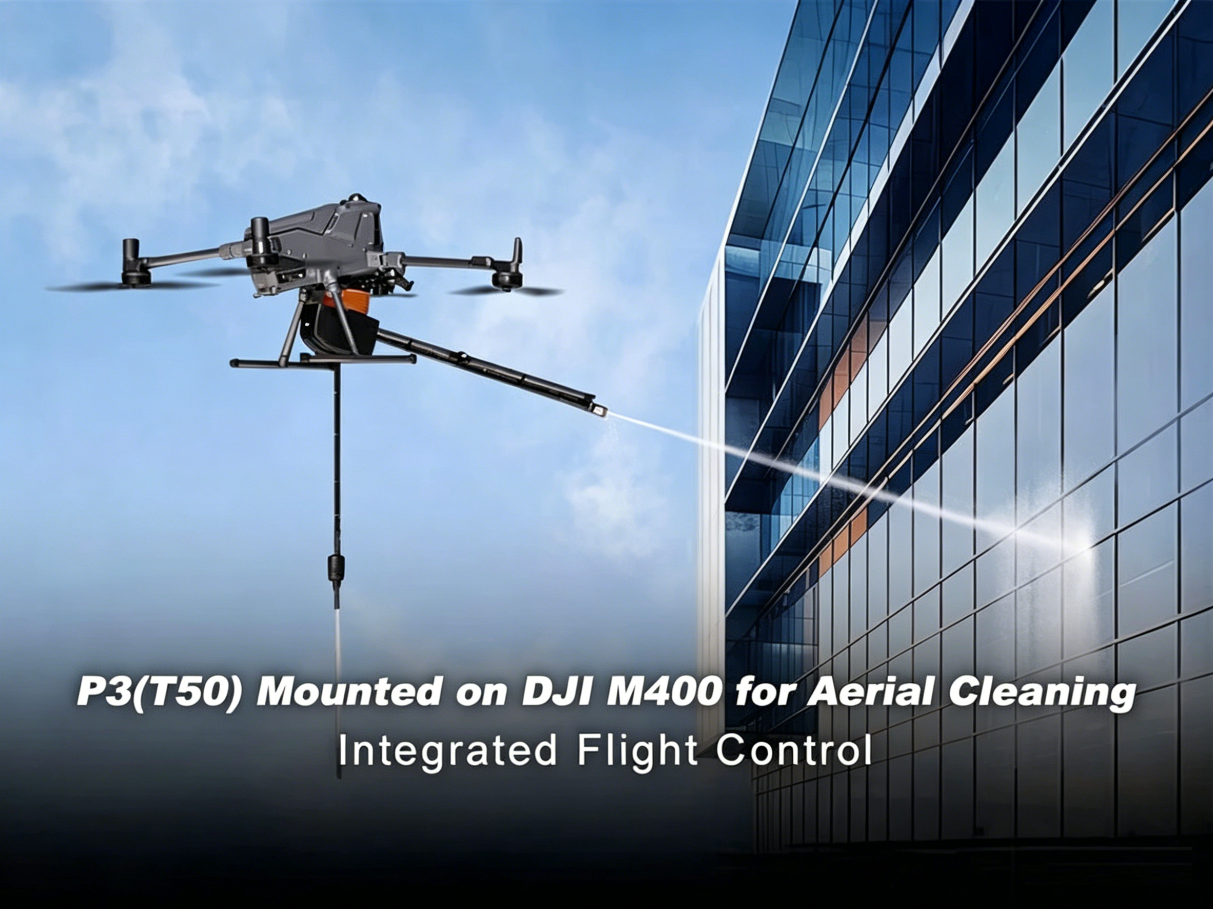 AeroClean P3, T50 Tethered Spray Cleaning System For DJI M400, Industrial Payload SKU AearoClean-P3-50M