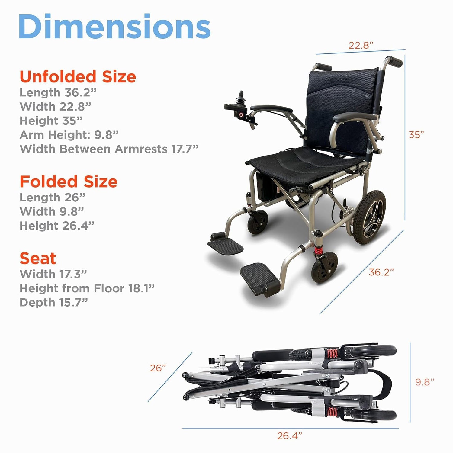 Journey Health & Lifestyle Air Power Wheelchair SKU 8643