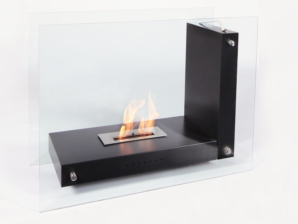 The Bio Flame Allure Freestanding Bio Ethanol Fireplace SKU Grate-38Silver