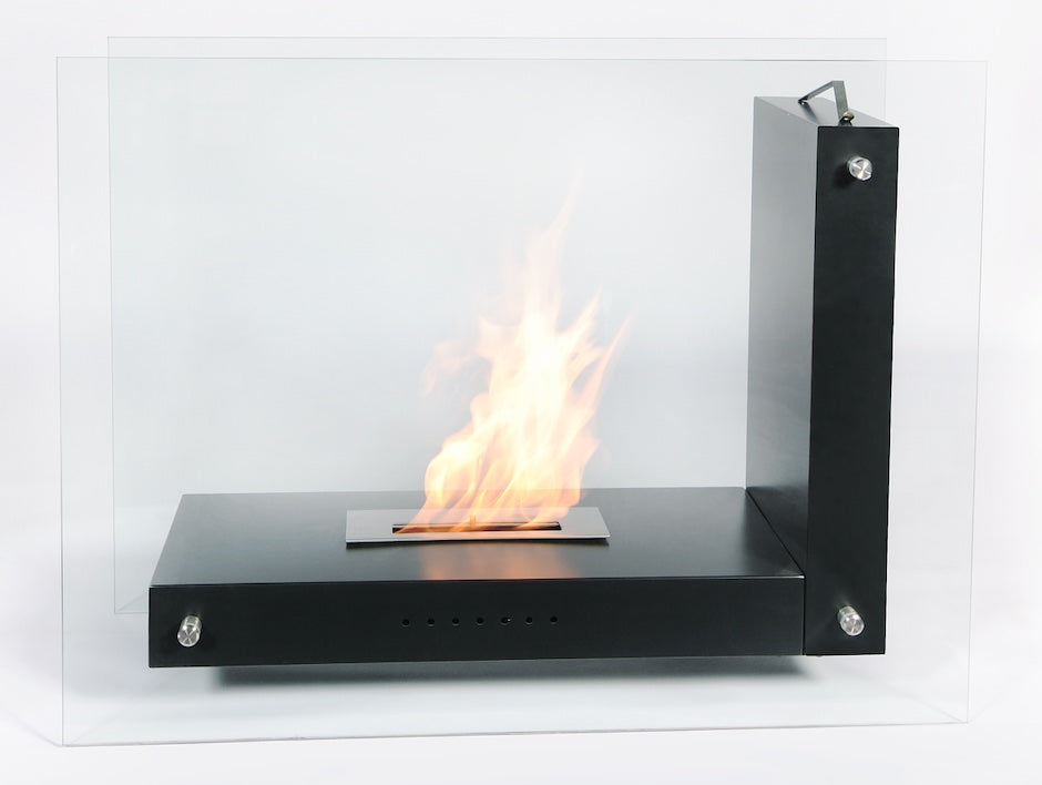 The Bio Flame Allure Freestanding Bio Ethanol Fireplace SKU Grate-38Silver