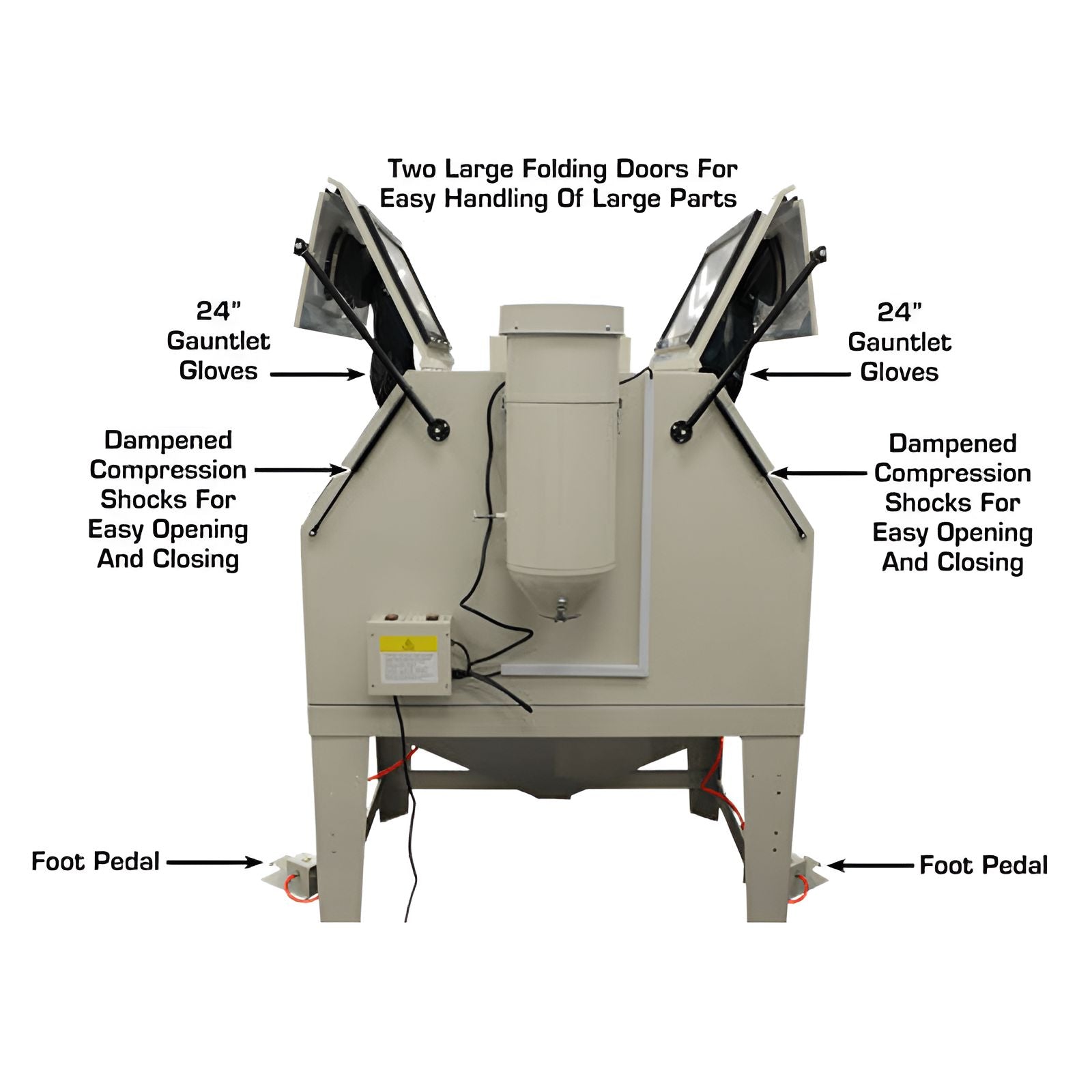 Atlas X-Large Sandblast Cabinet w/ Vacuum SKU ATEHTSBC1200