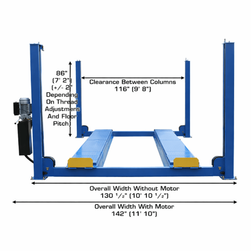 Atlas 14,000 lb 4-Post Alignment Lift w/ Turntables SKU ATEATTD-414AT