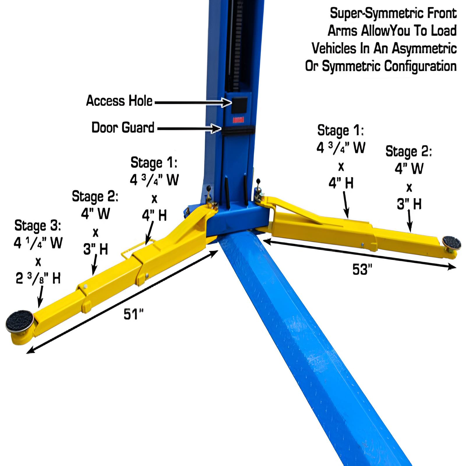 Atlas 10,000 lb 2 Post Lift, Low Ceiling SKU ATEATTD-BP10000X