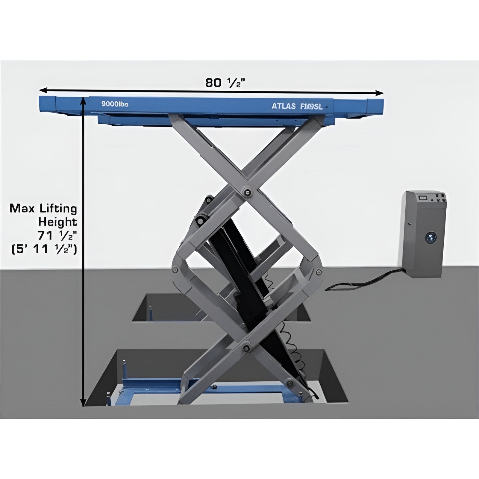 Atlas 9,000 lb In Ground Lift, Full Rise SKU ATEATTD-FM9SL