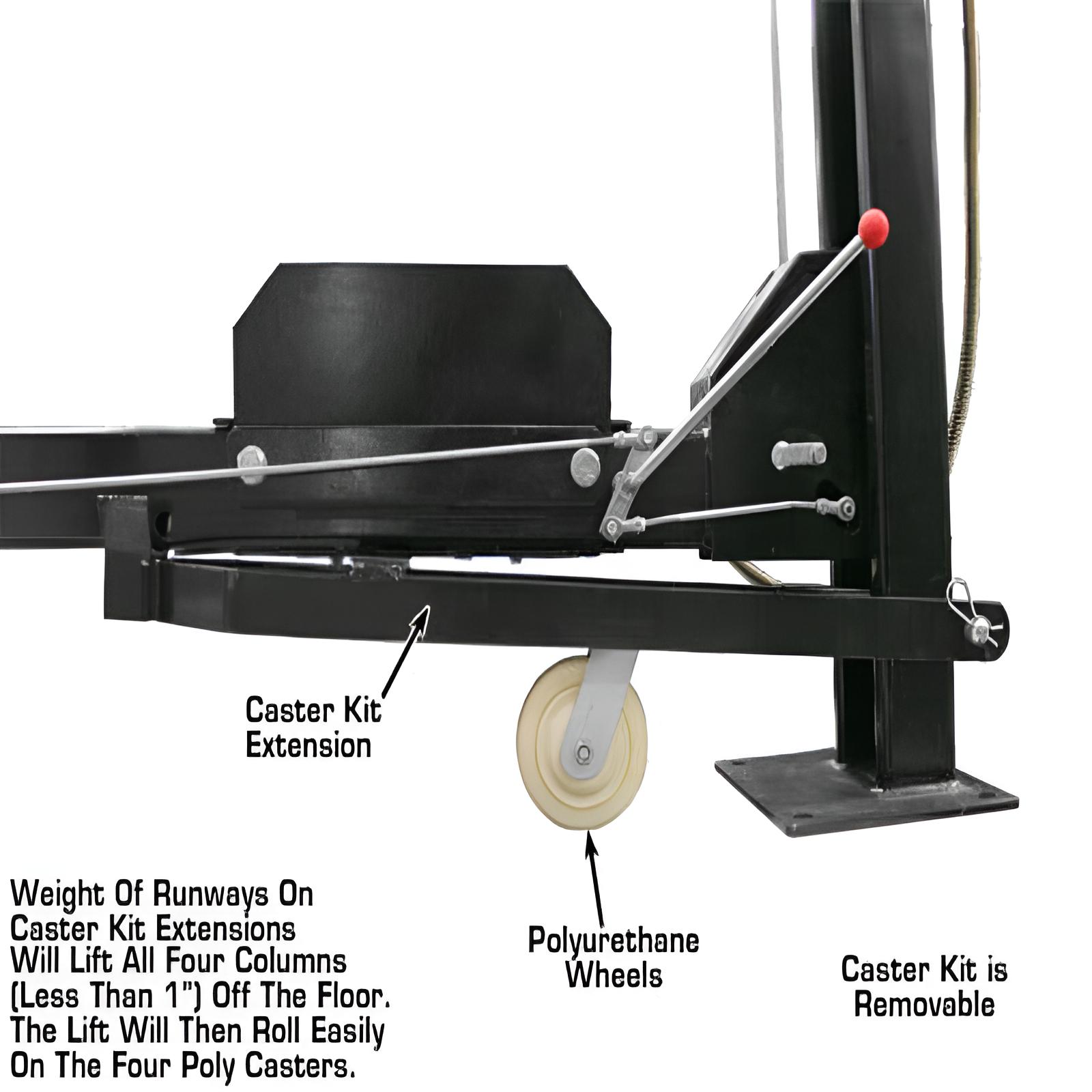 Atlas PRO8000EXT 4 Post Lift, 2 x ProJack35 Sliding Jack Combo SKU ATEXH-PRO8EXT-COMBO