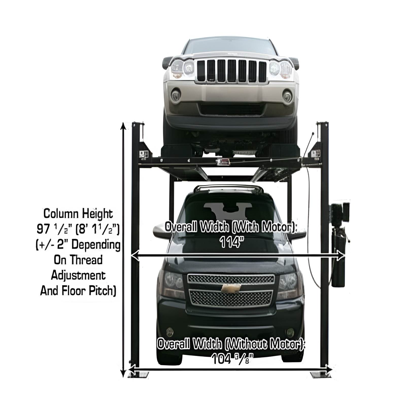 Atlas Garage Pro 8,000 lb 4 Post Vehicle Storage Lift, Extra Tall SKU ATEXH-PRO8000EXT