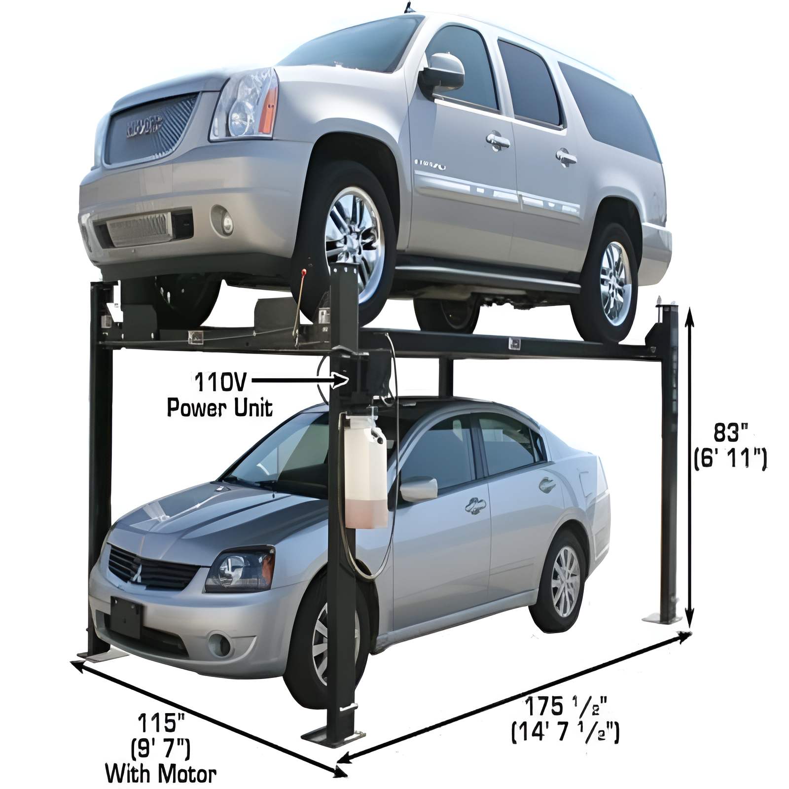 Atlas Garage Pro, 8,000 lb 4 Post Vehicle Storage Lift SKU ATEXH-PRO8000