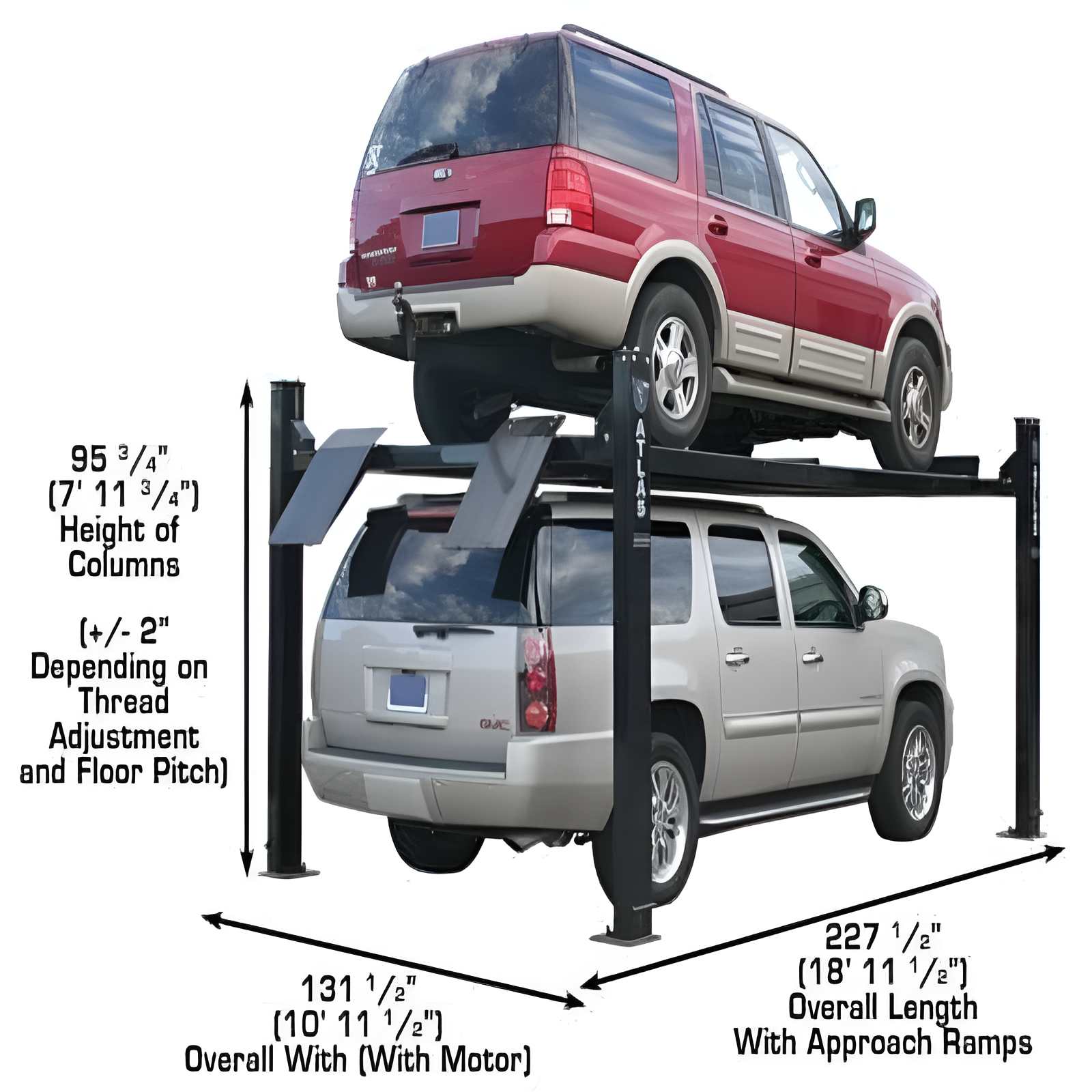 Atlas 9,000lb Extra Large Vehicle Storage Lift SKU ATEXH-PRO9000