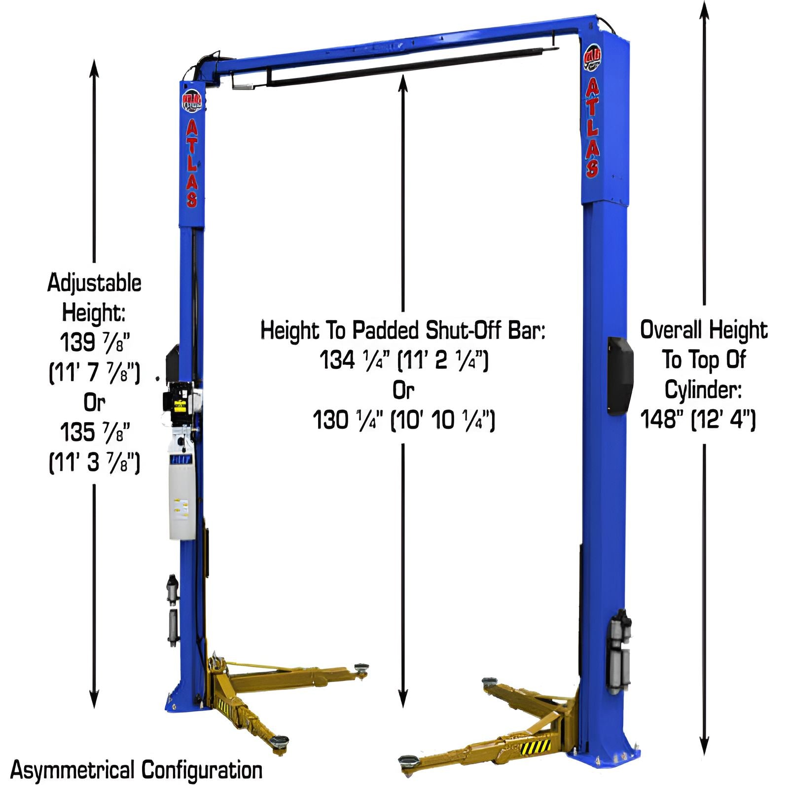 Atlas 10,000 lb 2 Post Lift, ALI Certified SKU ATEAP-PVL10-EXT