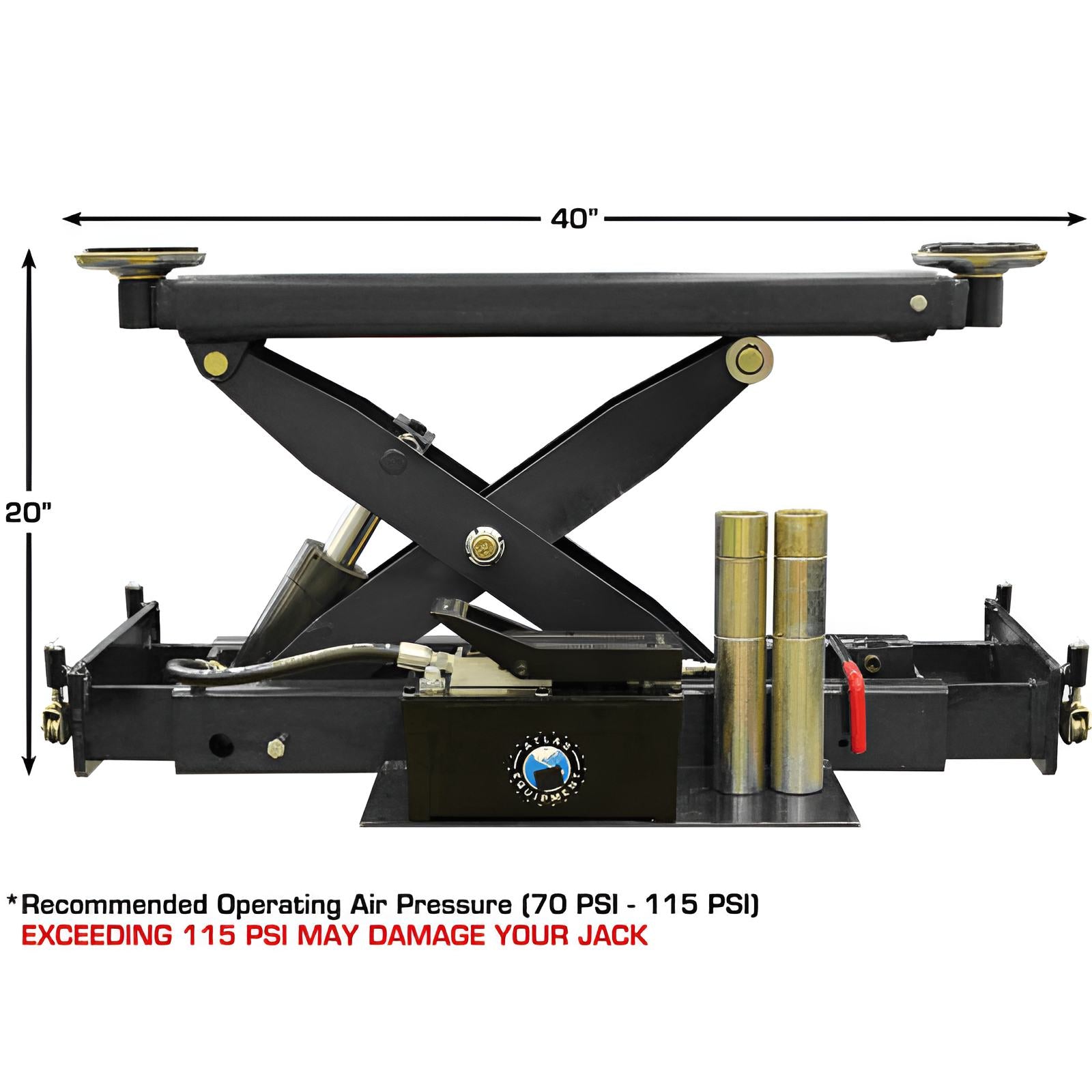 Atlas 8,000 lbs Rolling Bridge Jack SKU ATEATTD-RJ8000BK