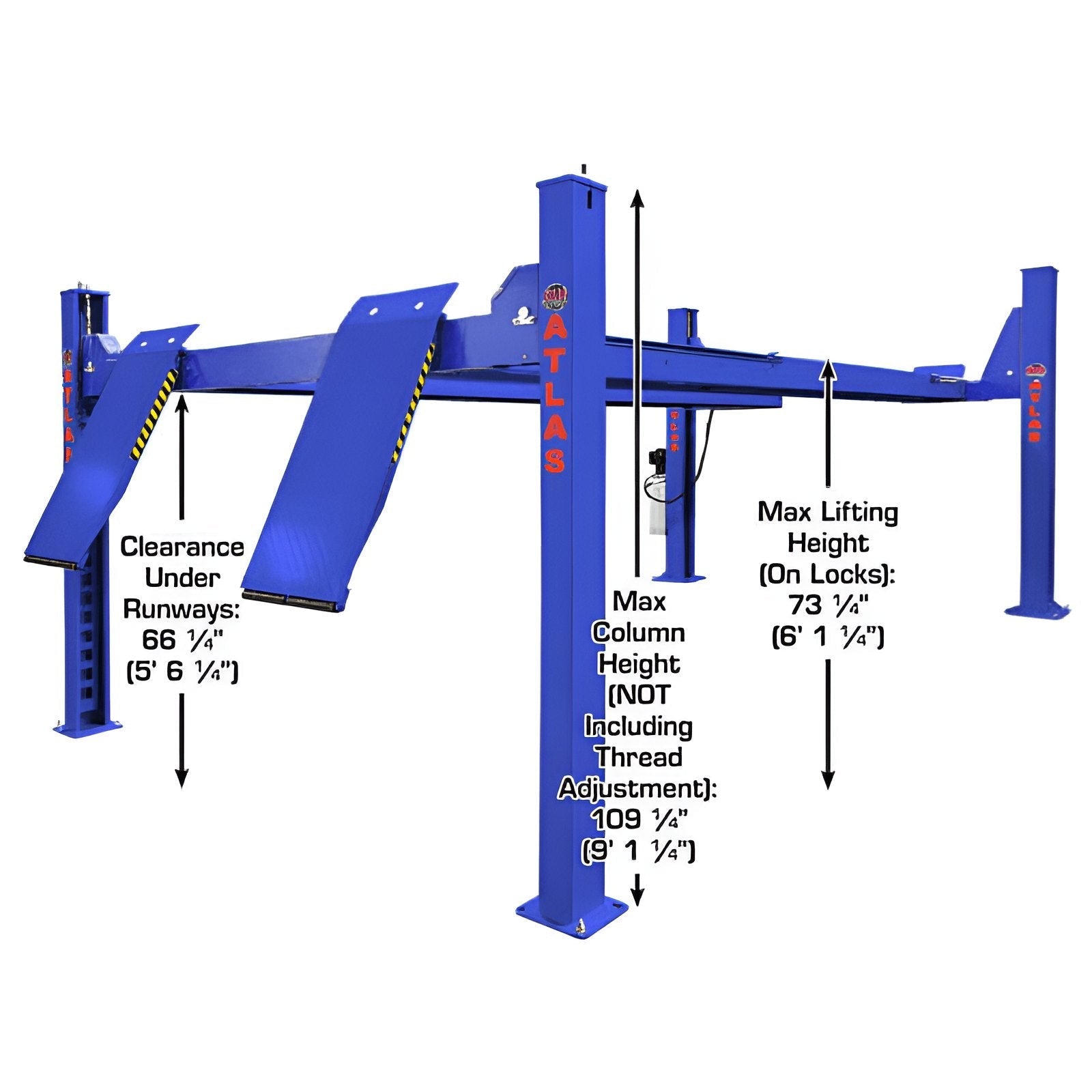 Atlas 14,000 lb Alignment Lift, Open Front, ALI Certified SKU ATEAP-PVL14OF-EXT