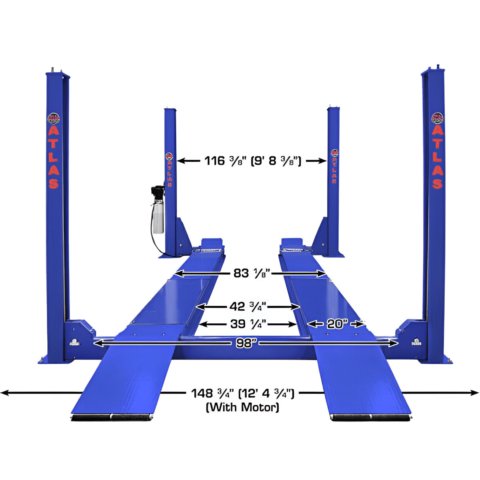 Atlas 14,000 lb Alignment Lift, Open Front, ALI Certified SKU ATEAP-PVL14OF-EXT