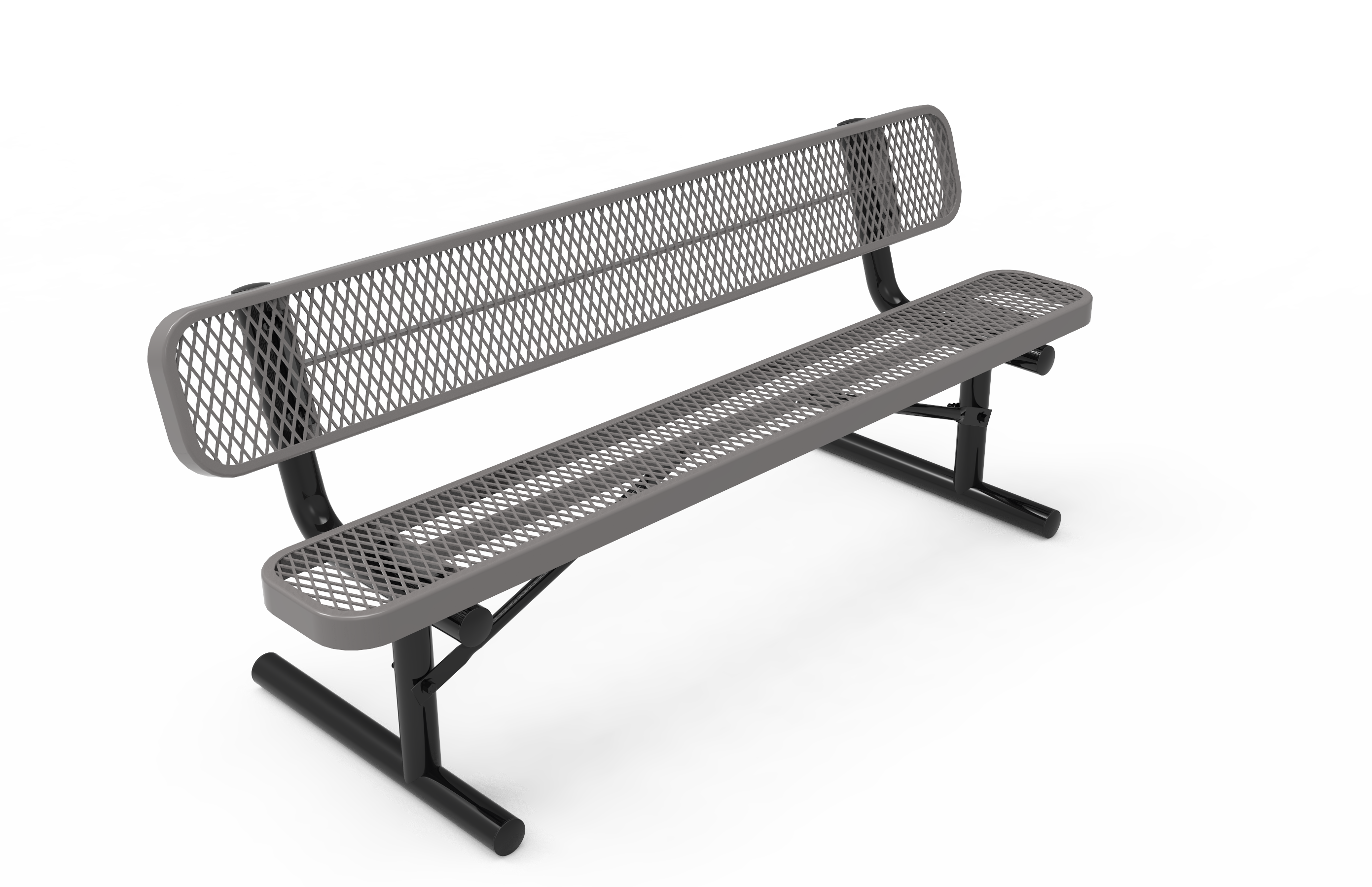 MyTCoat 4' - 8'  Standard Bench w/ Back, Expanded Metal, Portable SKU BRT04
