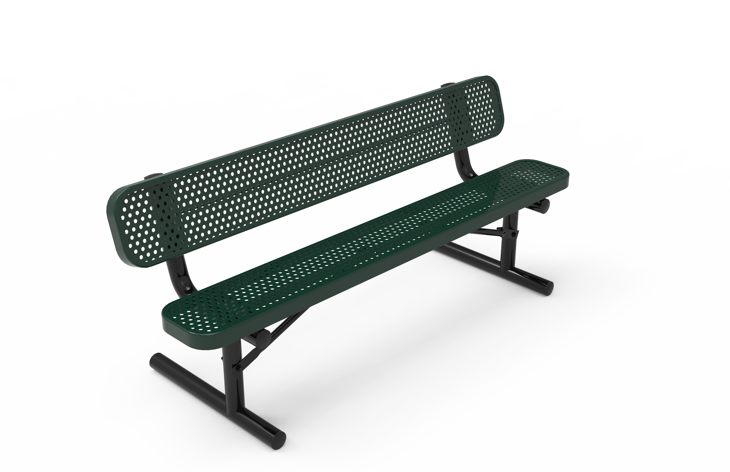 MyTCoat 4' - 8'  Standard Bench w/ Back, Punched Steel, Portable SKU BRT04