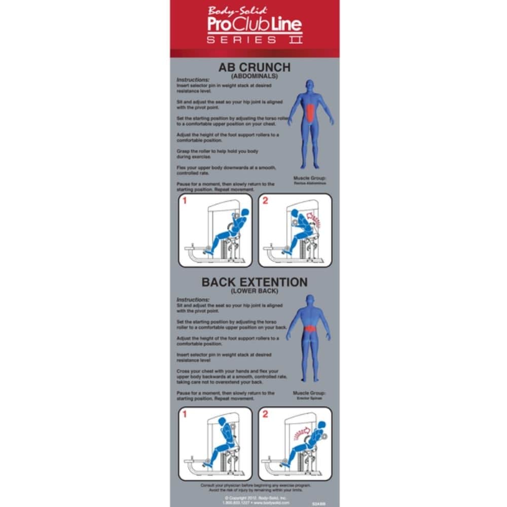 Body Solid Pro Clubline Series II Ab and Back Machine SKU S2ABB