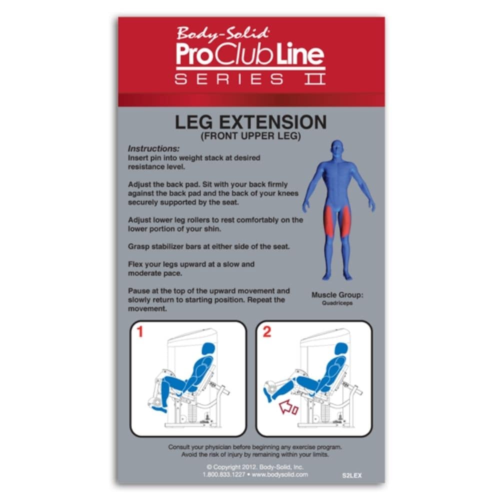 Body Solid Pro Clubline Series II Leg Extension SKU S2LEX