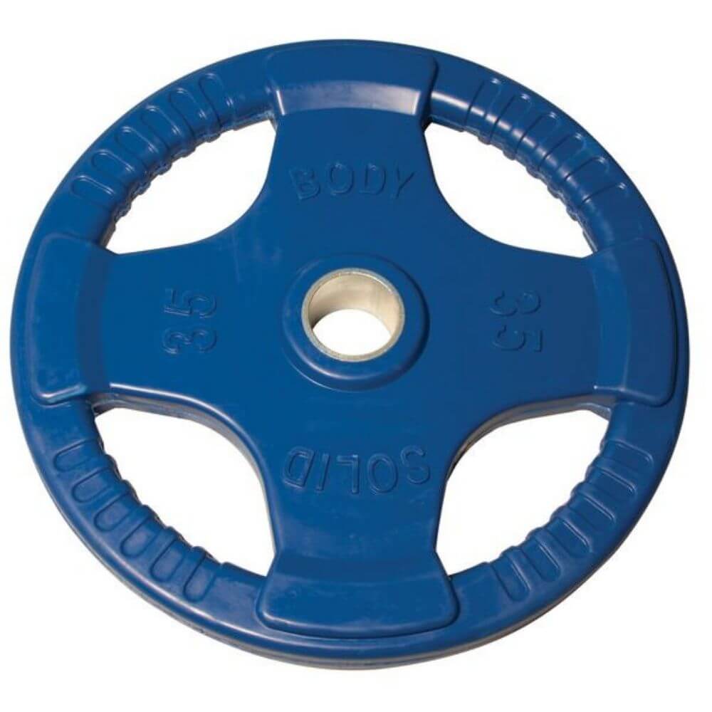 Body Solid Colored Rubber Grip Plate w/ Barbell Set SKU ORC