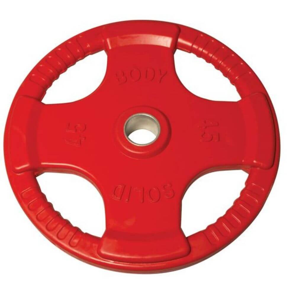 Body Solid Colored Rubber Grip Plate w/ Barbell Set SKU ORC