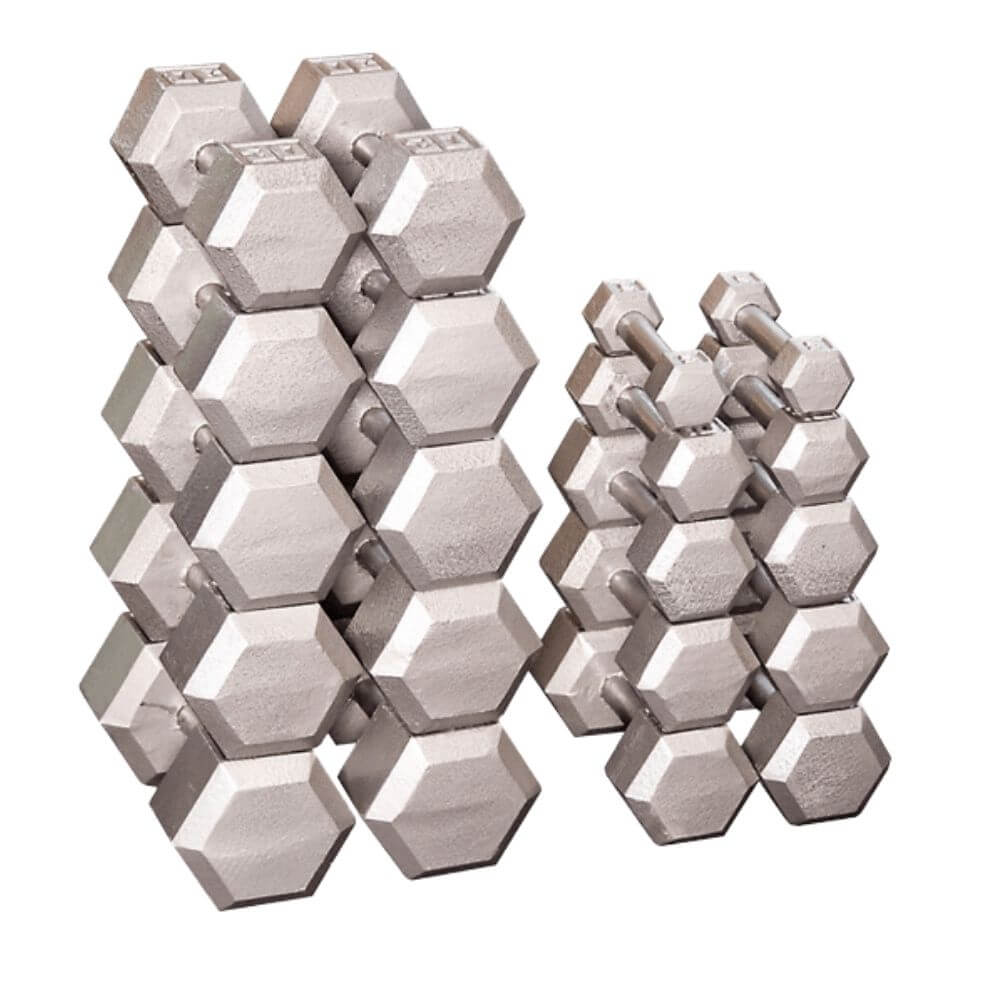 Body Solid Cast Iron Hex Dumbbell Sets SKU SDS