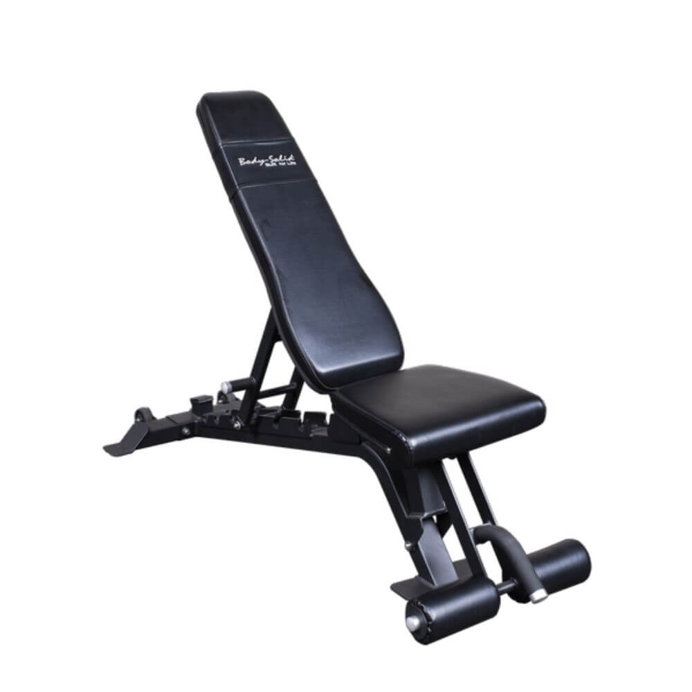 Body Solid Commercial Half Rack w/ Bench SKU SPR500+SFID425