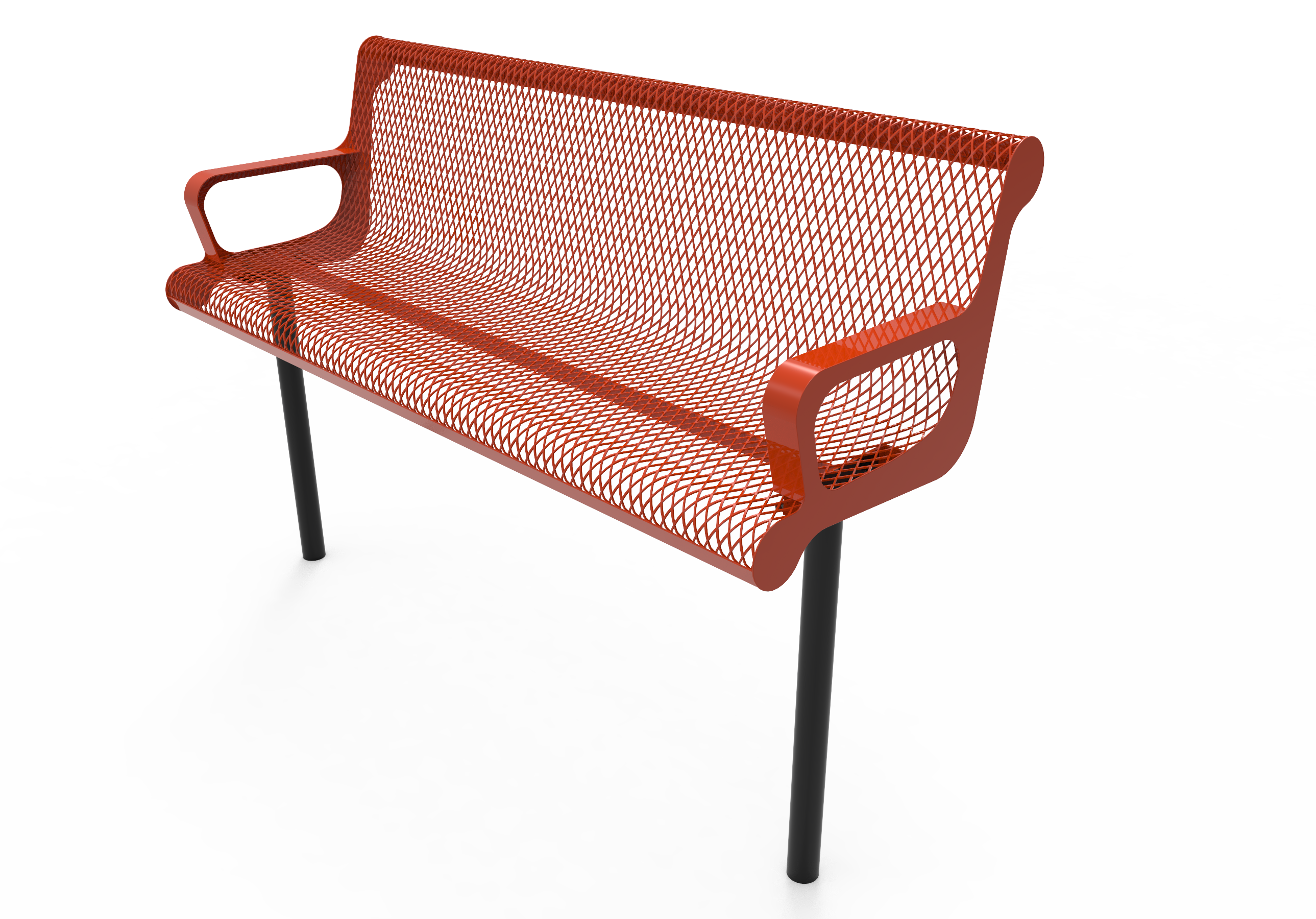 MyTCoat 4' - 6' Contoured Bench w/ Arm, Expanded Metal, Inground SKU BCA04