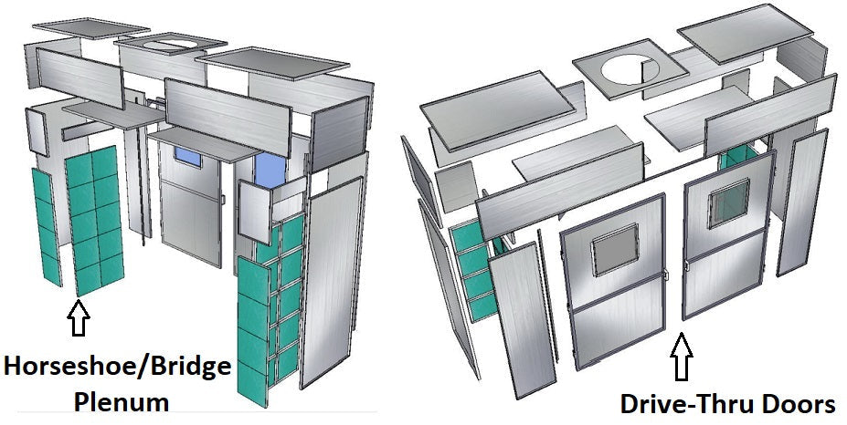 Merchant 1 Manufacturing Semi Down Paint Booth SKU PBSD13823FT