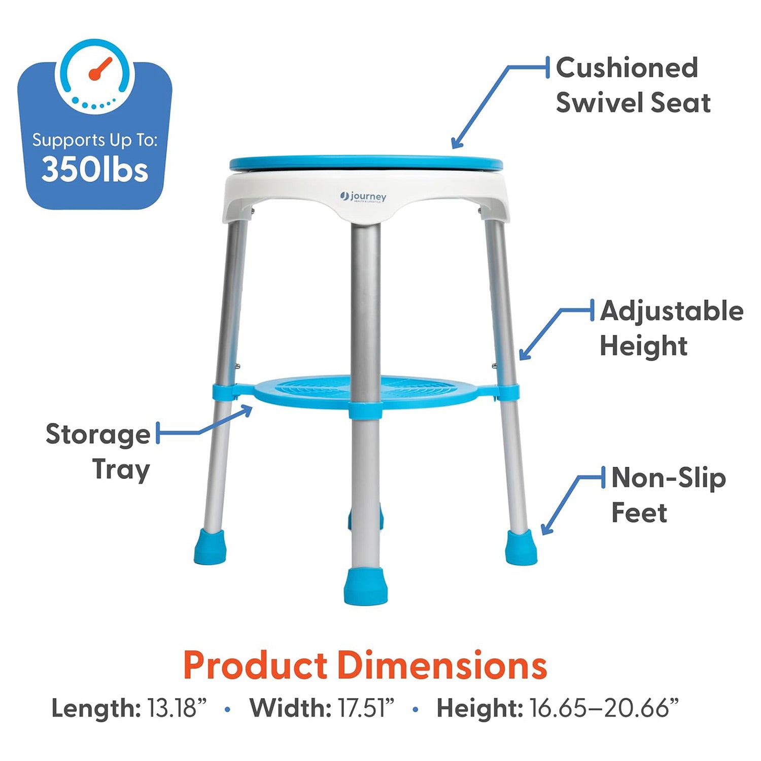 Journey Health & Lifestyle EZ Swivel Shower Stool SKU