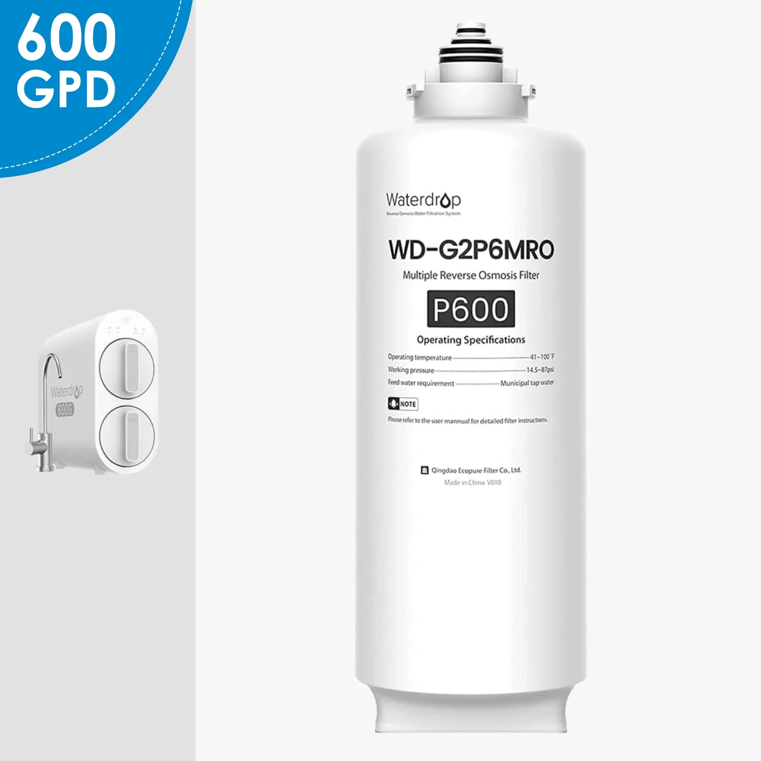 WaterDrop Replacement Filter SKU WD-G2P6MRO