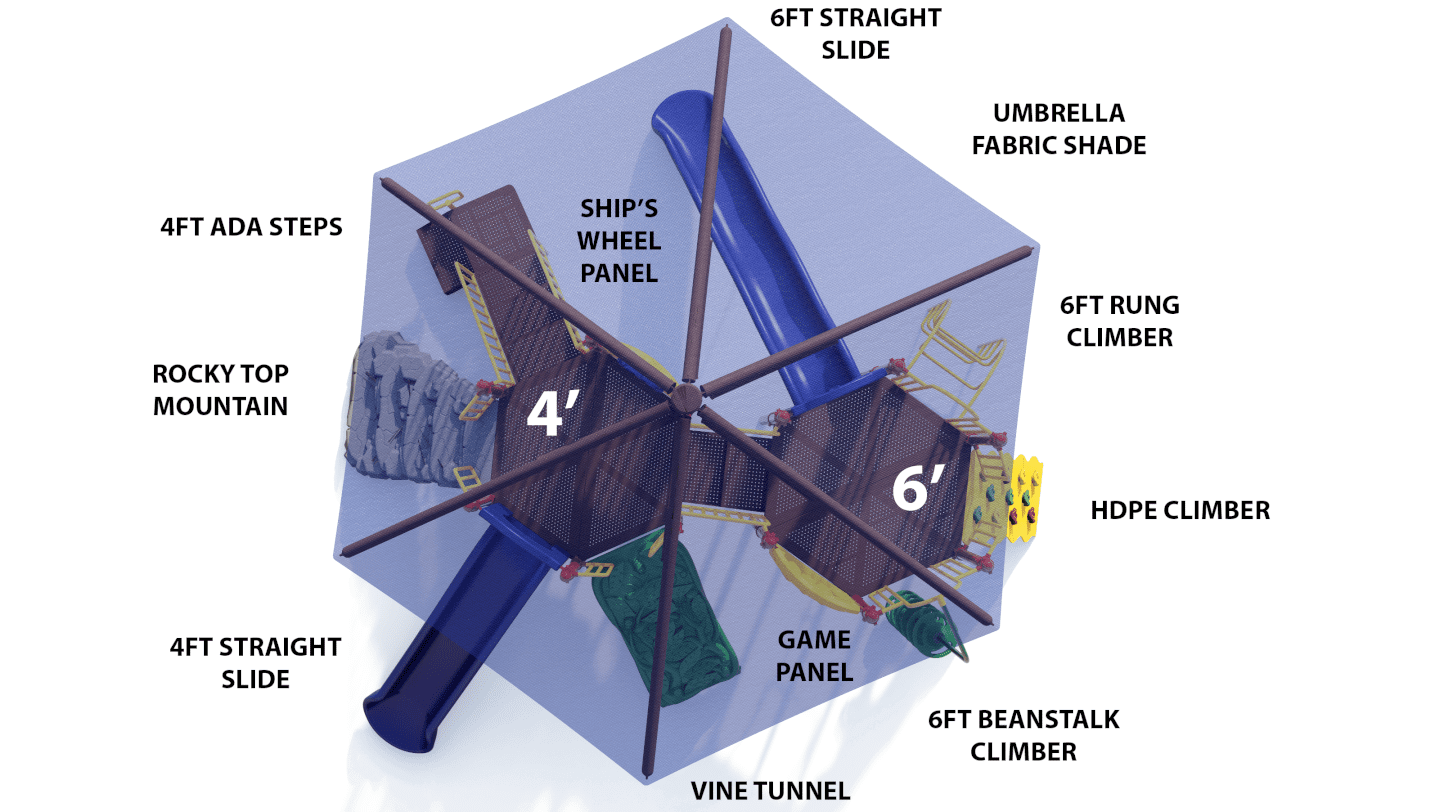 UltraPlay Hex Hop w/ Shade Playground SKU UPLAY-051