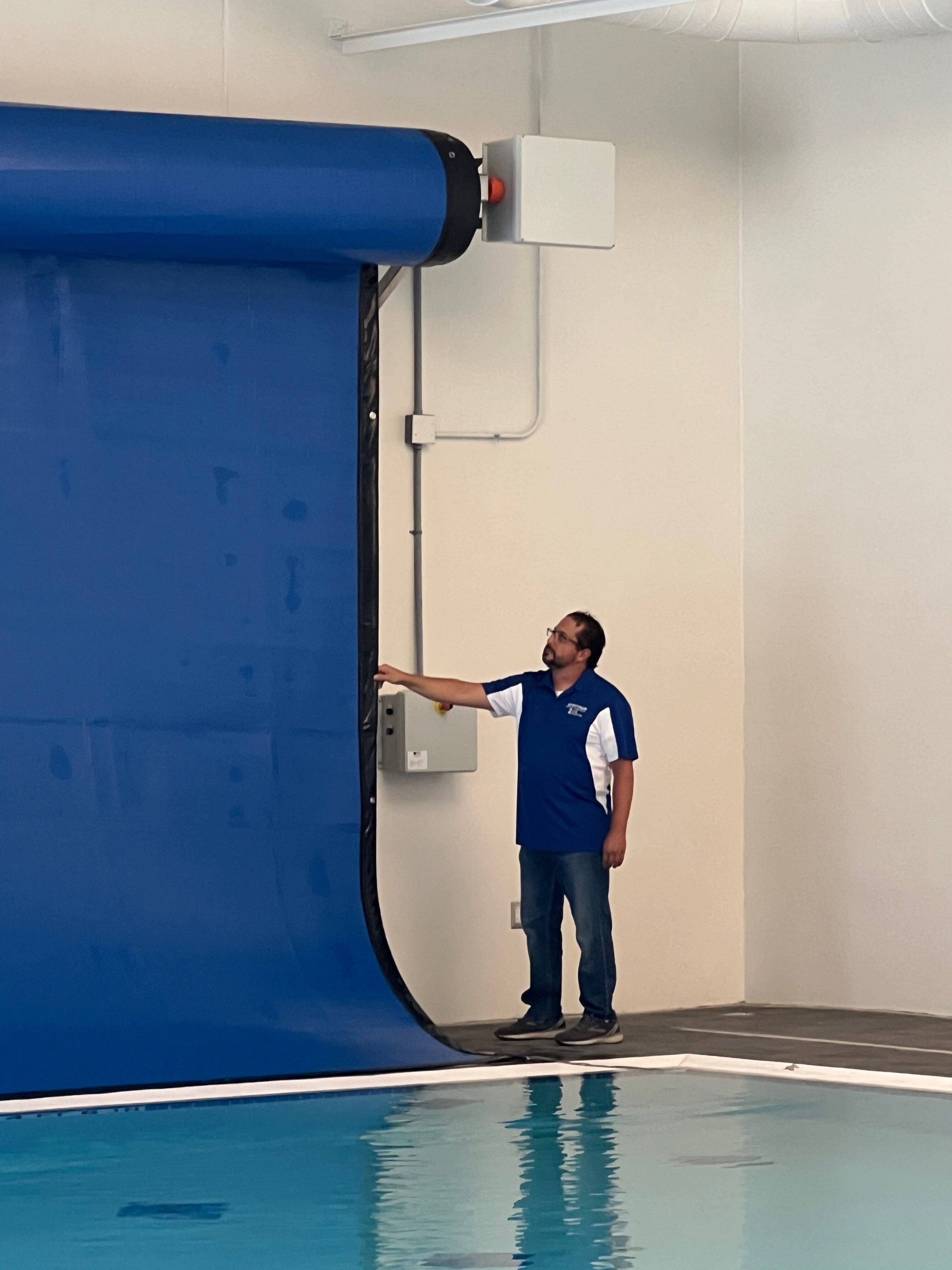 Spectrum Aquatics Blackfoot III Wall Mount Semi-Automatic Thermal Pool Cover Storage Reel System SKU 2310132