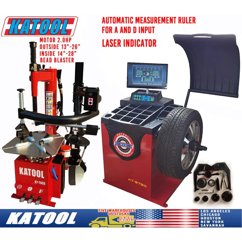 Katool Tire Changer & Wheel Balancer Combo SKU KT-T835+KT-B750