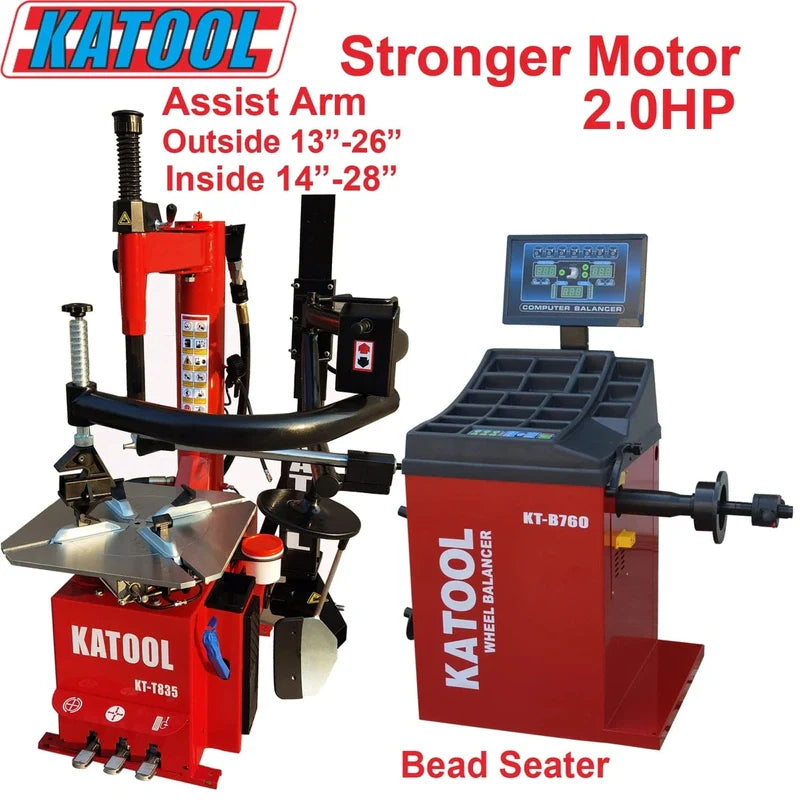 Katool Tire Changer & Wheel Balancer Combo SKU KT-T835+KT-B760