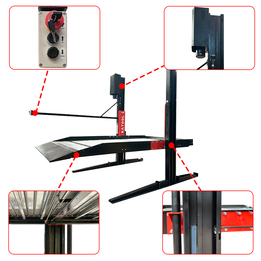 Katool 6600 lbs Two-Post Platform Parking Lift SKU KT-P2700