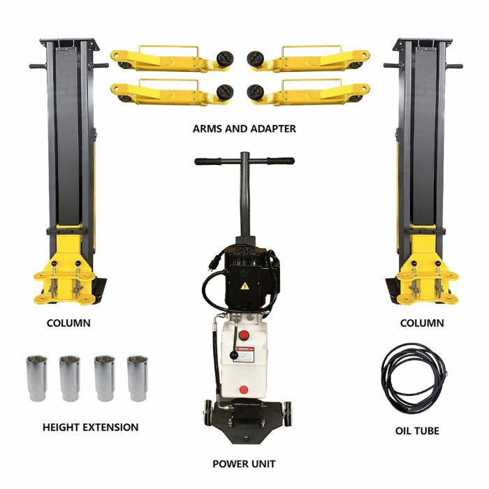 Katool Portable Two Post Vehicle Lift 8,000 lbs Capacity SKU KT-PMRL200