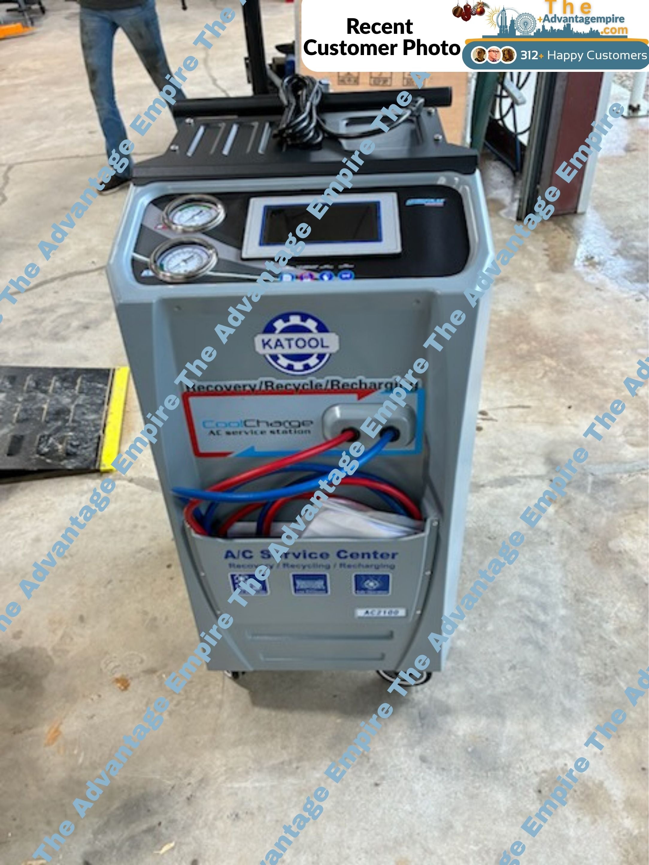 Katool R-134A Dual A/C Machine, Fully Automatic Recovery, Recycle & Recharge SKU KT-AC1800