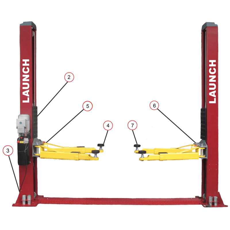 Launch 9,000 lb Two Post Floor Plate Symmetric SKU TLT240SB-R
