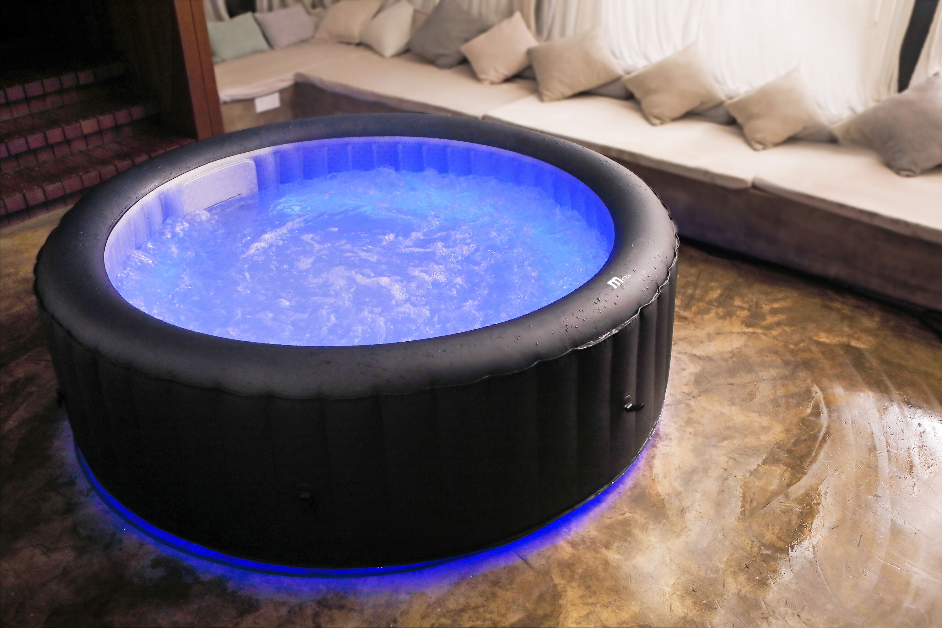 MSpa Aurora Round Bubble Spa w/ LED light strip SKU U-AU061