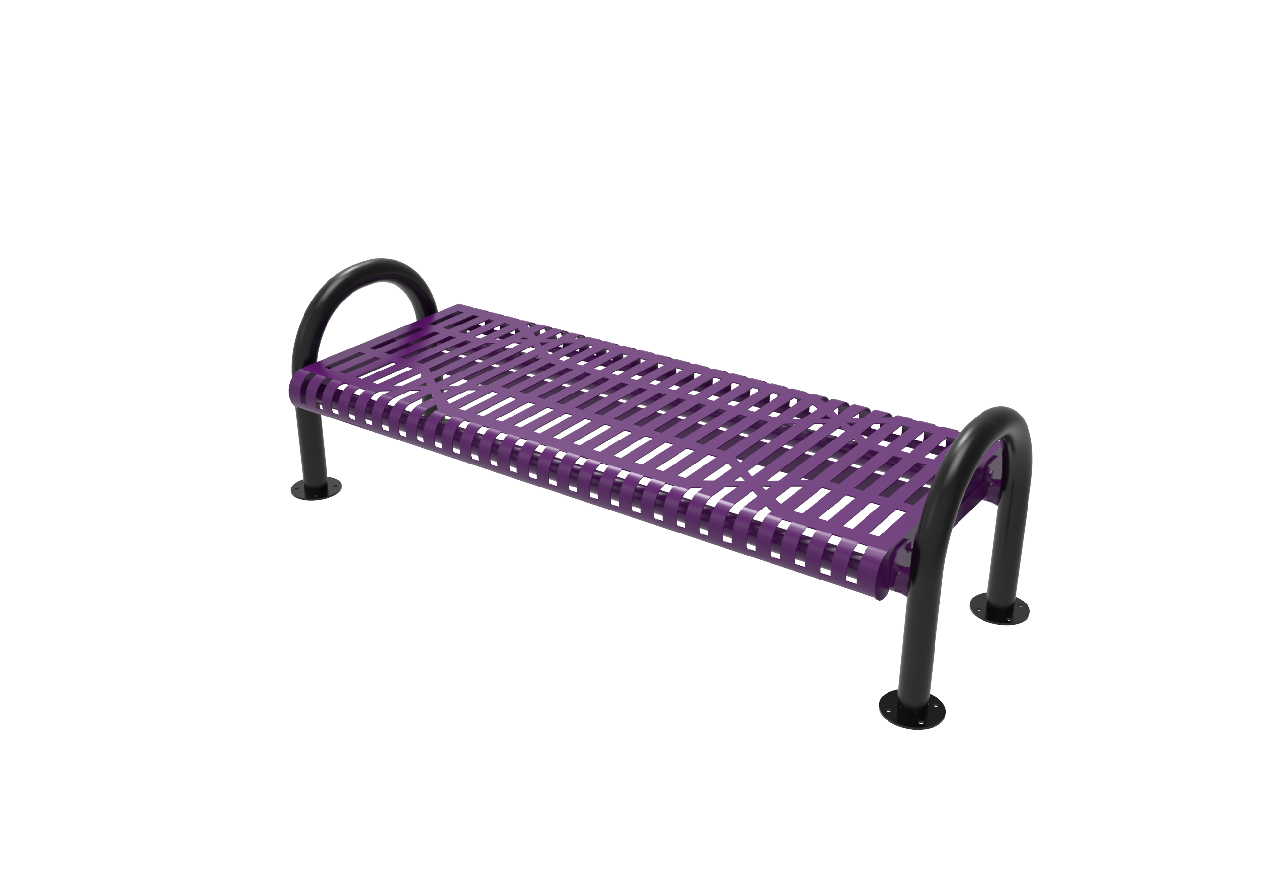 MyTCoat 4’ - 6' MOD Bench, Slatted Steel, Surface Mount SKU BMD04