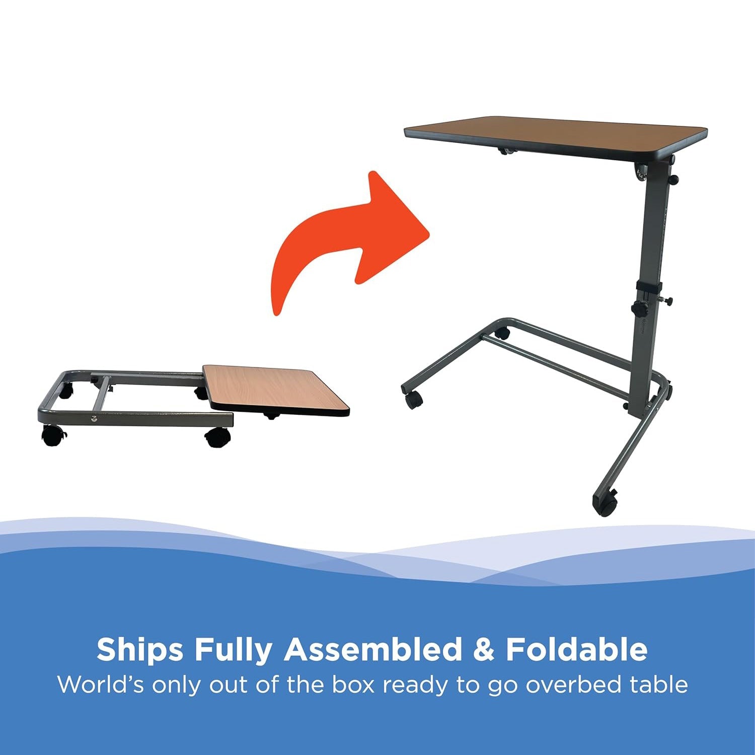 Journey Health & Lifestyle Foldable Overbed Table SKU 08991