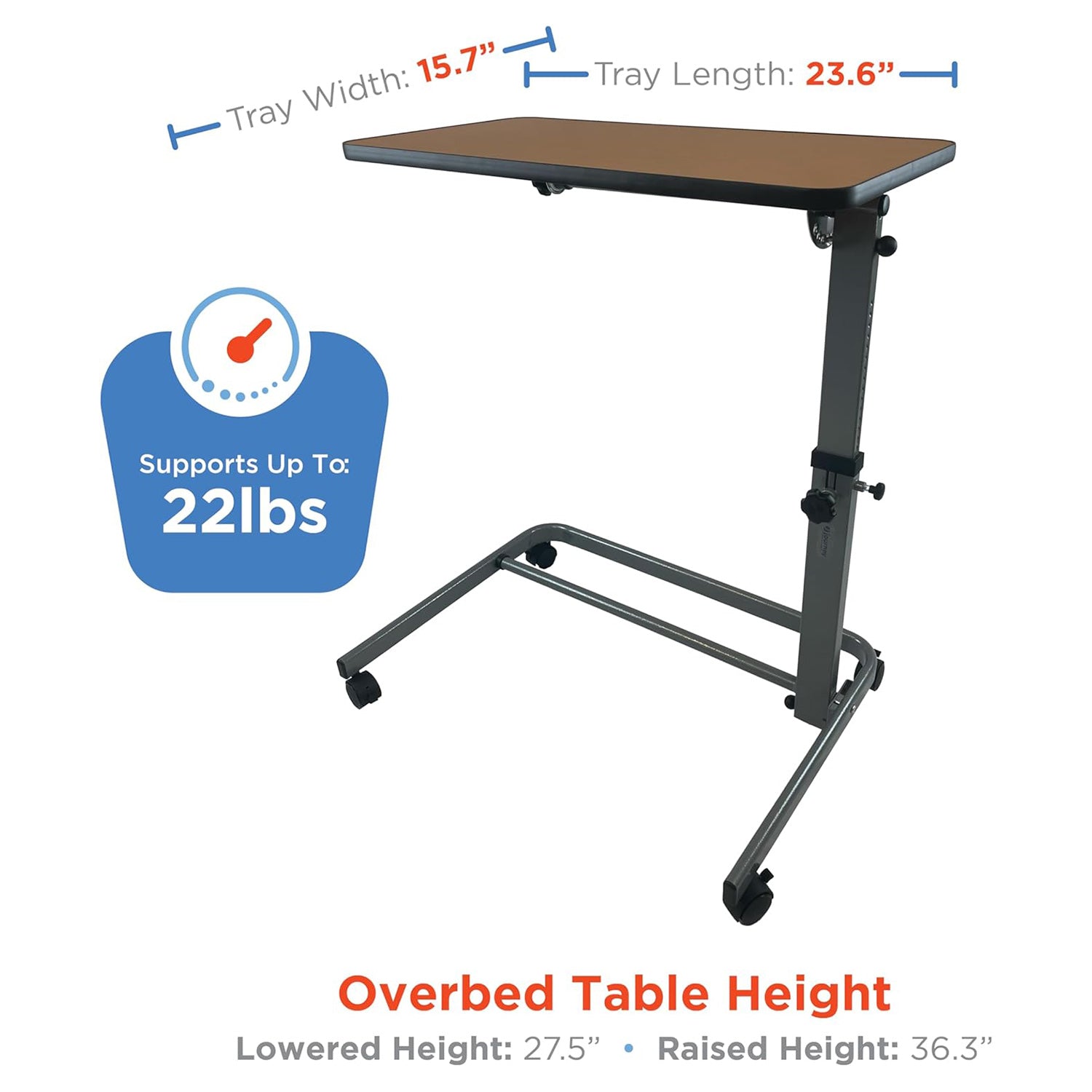 Journey Health & Lifestyle Foldable Overbed Table SKU 08991